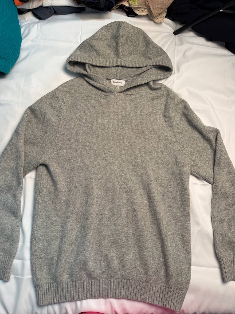 Goodfellow & Co Gray Hooded Cashmere Blend Sweater
